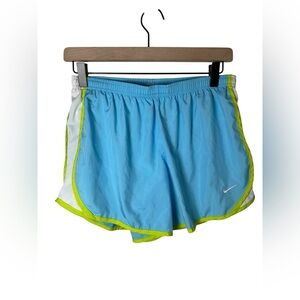 Nike Dri-FIT Tempo Running Shorts Blue Green Trim Women’s Size XL
